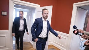 Venstres formand, Jakob Ellemann-Jensen, efter Venstres gruppemøde på Christiansborg. Foto: Liselotte Sabroe/Ritzau Scanpix