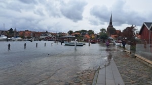Nysted mærker allerede stormflodens effekt. Foto: Gitte Andersen