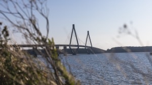 De kommende måneder vil Vejdirektoratet udskifte slidlaget på de to broer, som Farøbroerne består af. Foto: Vejdirektoratet/Arkivfoto