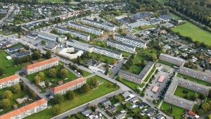Lindholm-kvarteret i Nykøbing set fra luften. Arkivfoto: Anders Knudsen